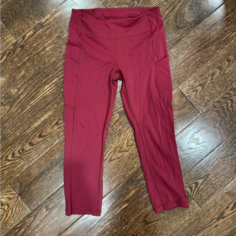 Lululemon athletica pants Women’s High-Rise Burgundy Active Leggings - Picture 3 of 3